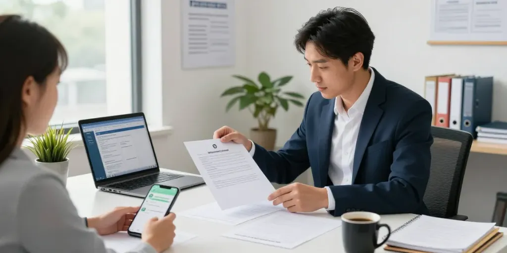 Apostille assistance at a modern document filing office, showcasing same-day services.