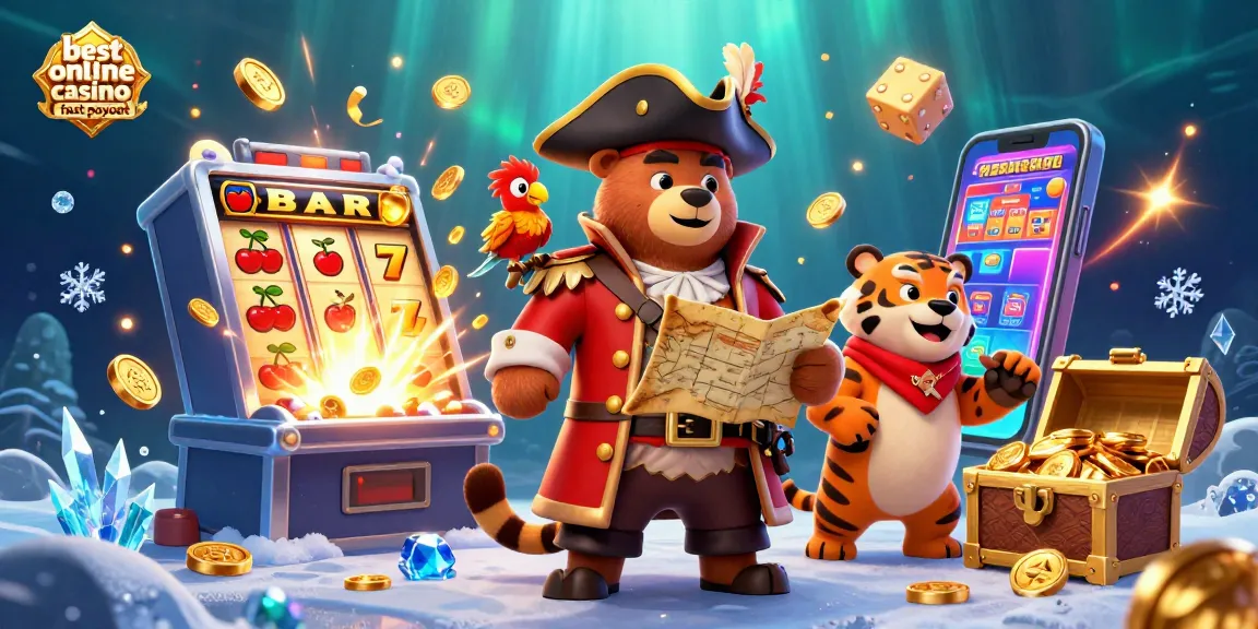 Engage in thrilling wins at the best online casino fast payout showcasing a pirate and tiger amidst vibrant gaming action.